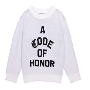 honor the Gift, Code Of Honor Sweater, White, Medium, NWT